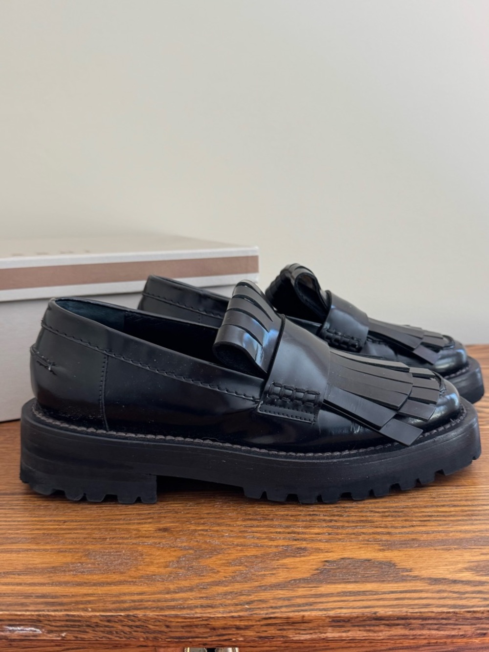 Marni Black Fringe Leather Loafers - Picture 2 of 5